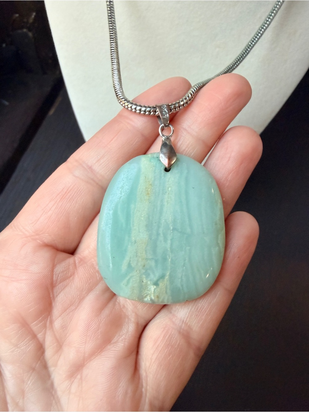 Aqua Amazonite Pendant Necklace - Stylish Women’s Jewelry